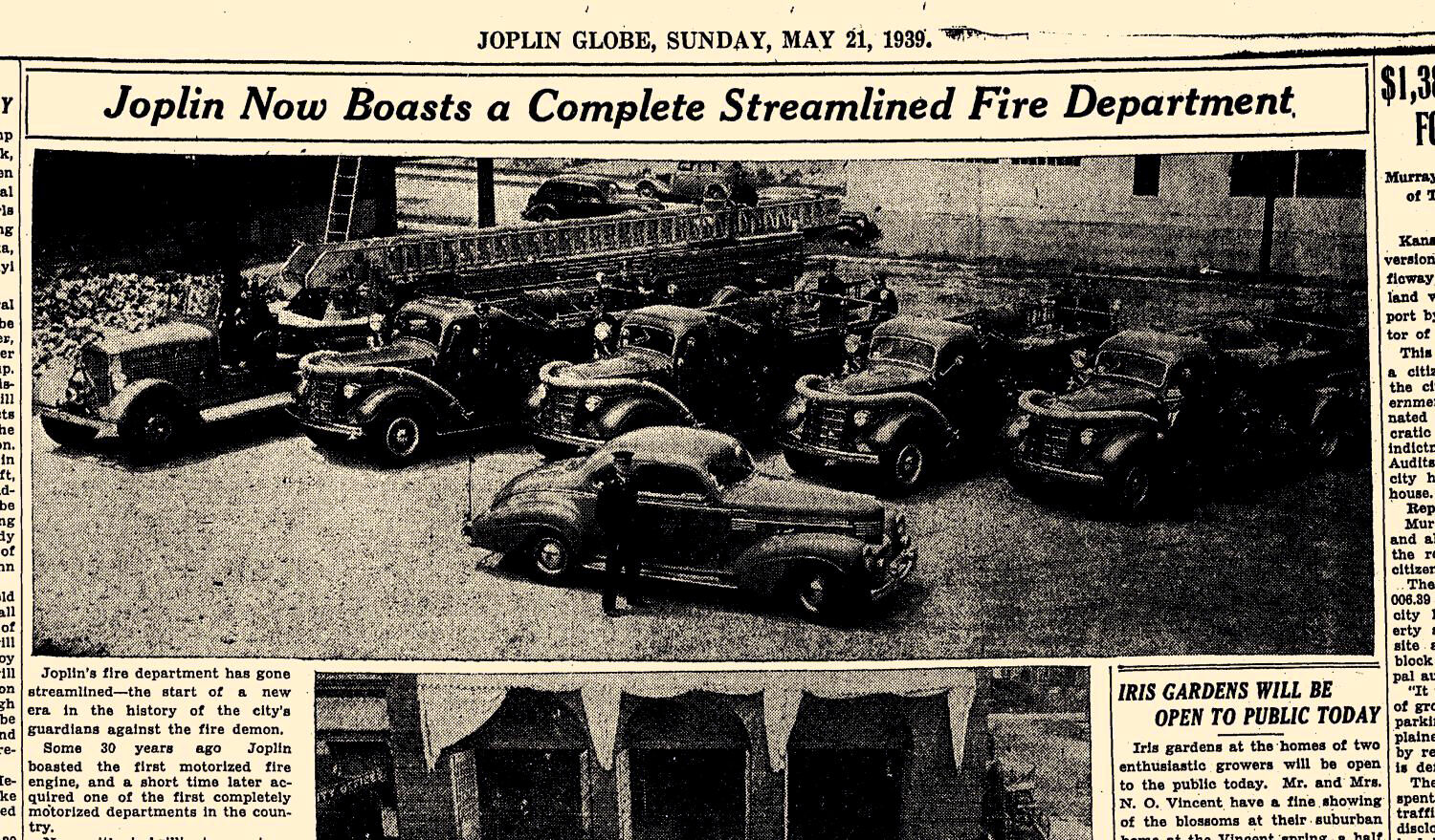 091821 Joplin-Sunday-Globe-May 21, 1939-p-8 Fire Dept